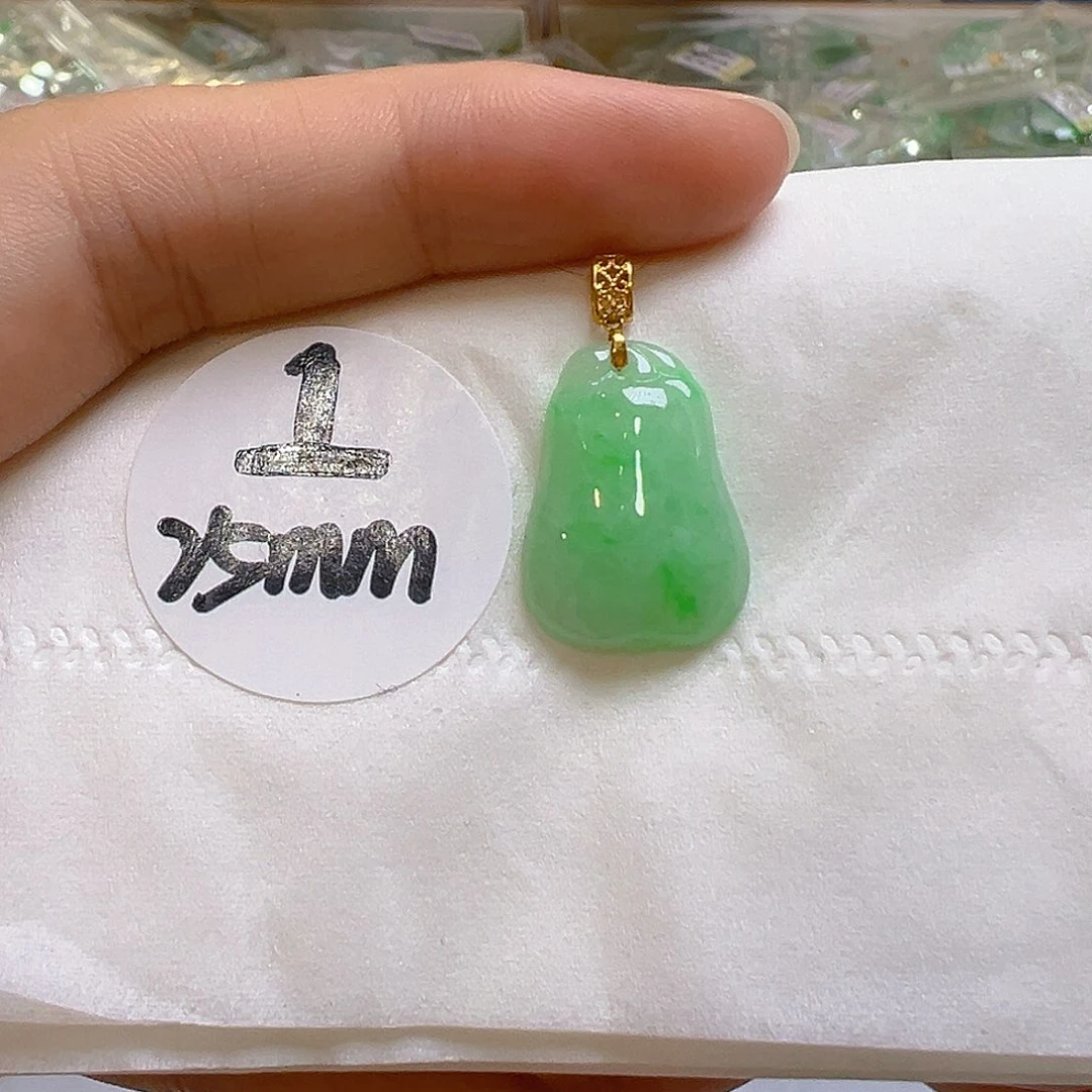 翡翠18K金镶嵌吊坠(不含链)翡翠