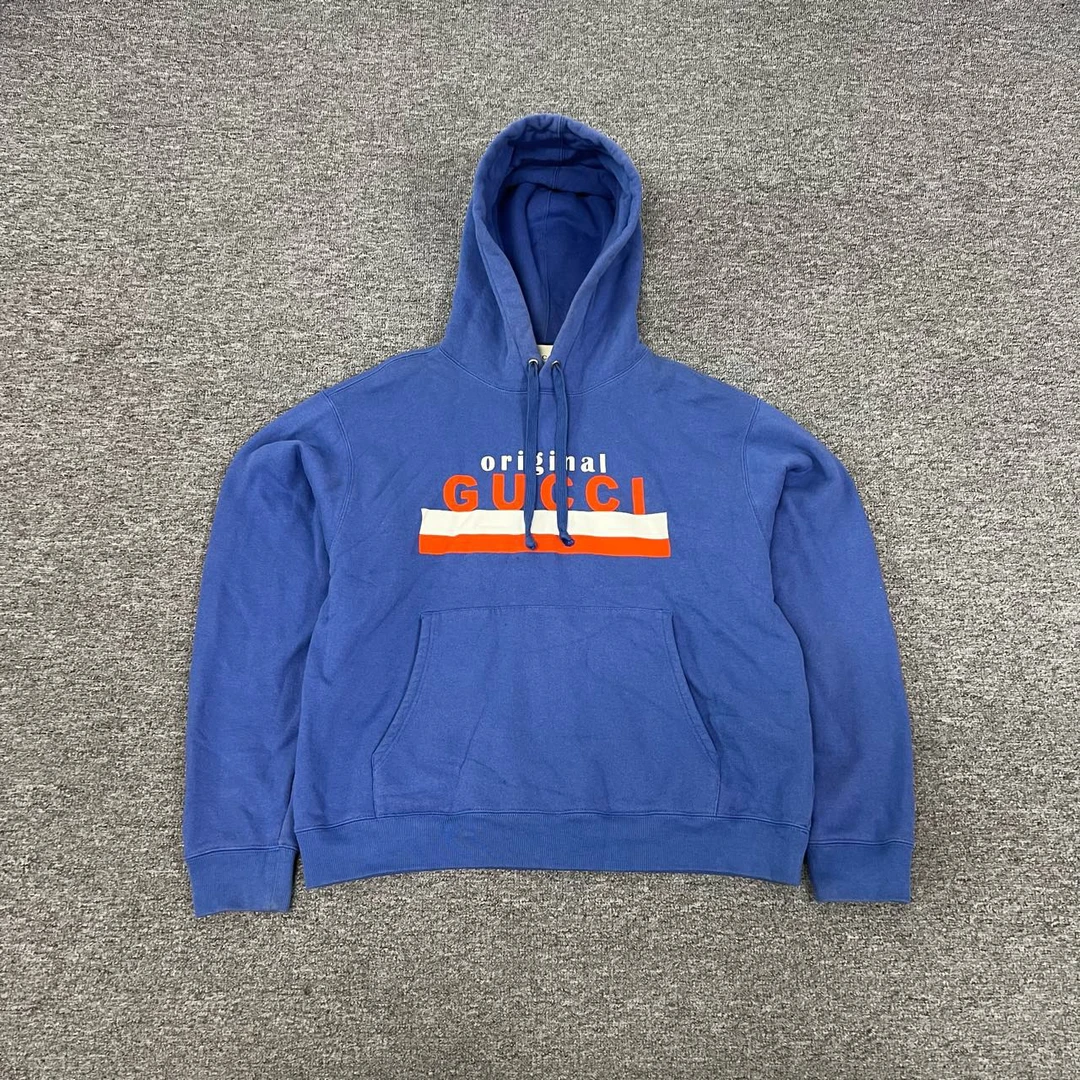 99新 GUCCI/古驰 胸口大Logo 连帽卫衣 99新 Xs码 蓝色