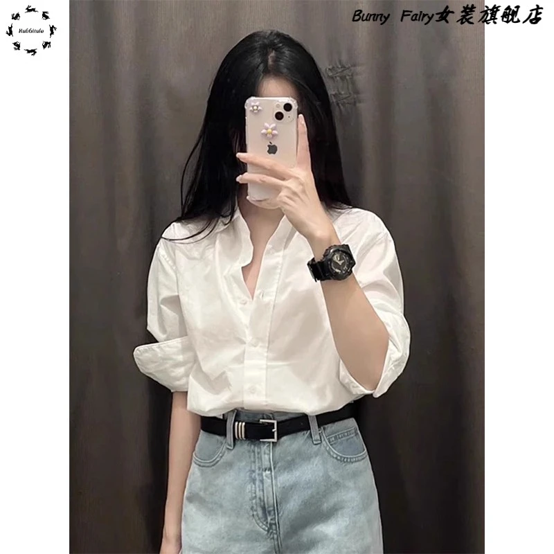 白色衬衫女装2025春季新款法式气质职业高级感衬衣设计感小众上衣