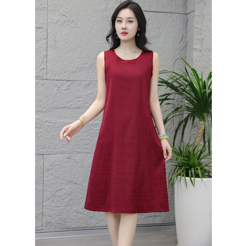 M2007女装连衣裙气质时尚夏季休闲百搭中长款无袖裙子
