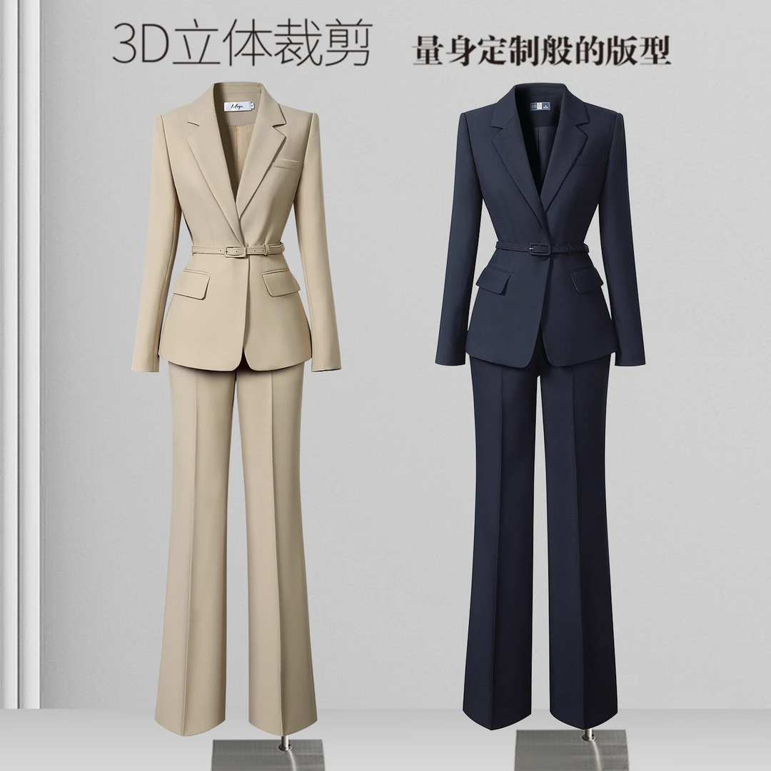 职业西装套装女秋气质西服修身职场商务立体裁剪售楼部销售工作服