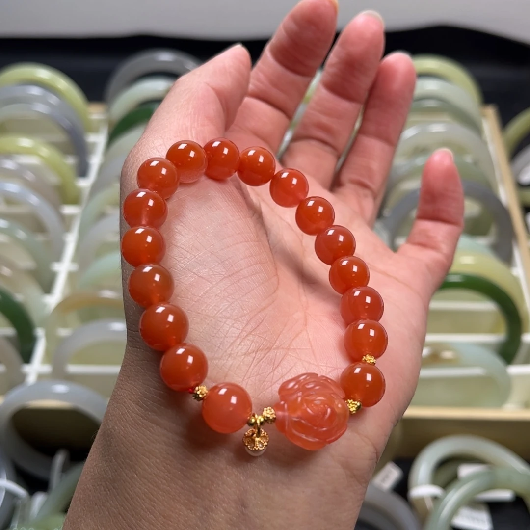 南红玛瑙未镶嵌手链