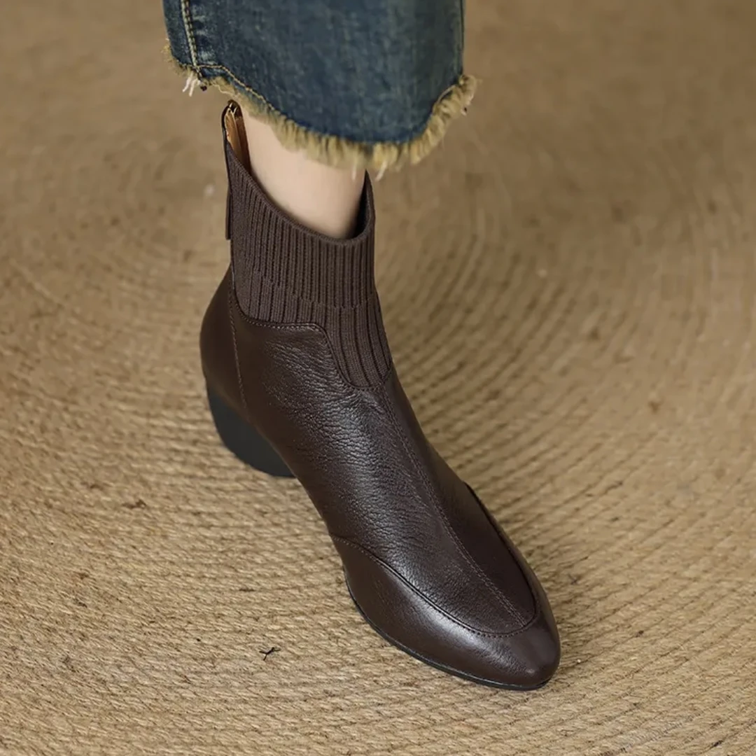 【品牌力荐】秋季新款短靴时尚休闲百搭粗跟秋冬英伦复古加绒3796