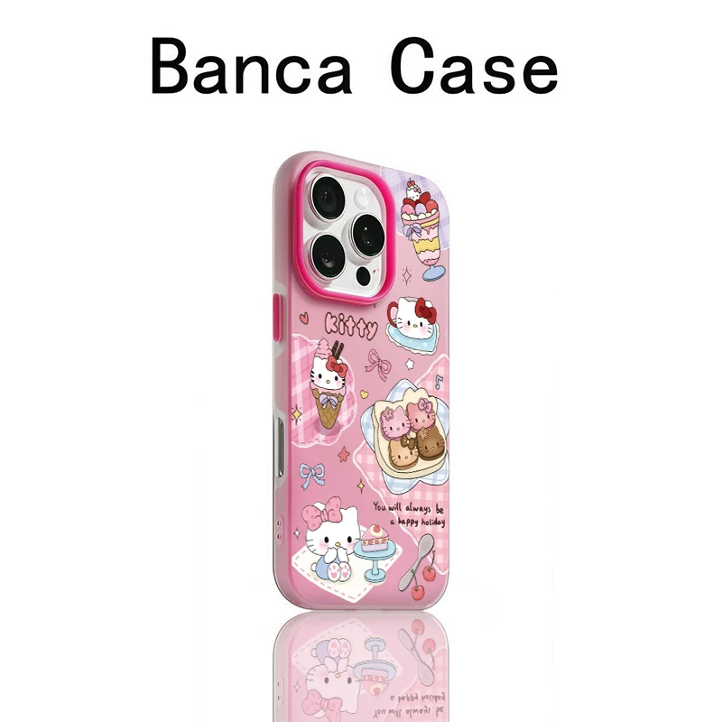 BANCA甜品Kitty主题适用苹果16/15果冻手机壳mate60华为P70小米14