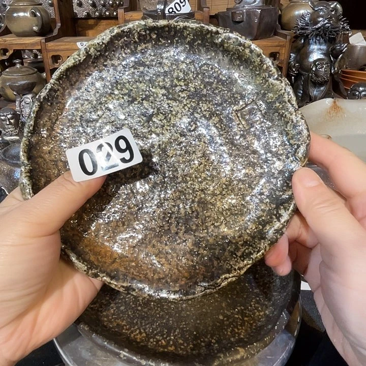 高温柴烧陶泥盘子