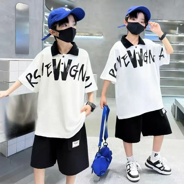 TX-6826 白色 儿童 polo休闲面短袖韩版洋气时尚夏季T恤百搭