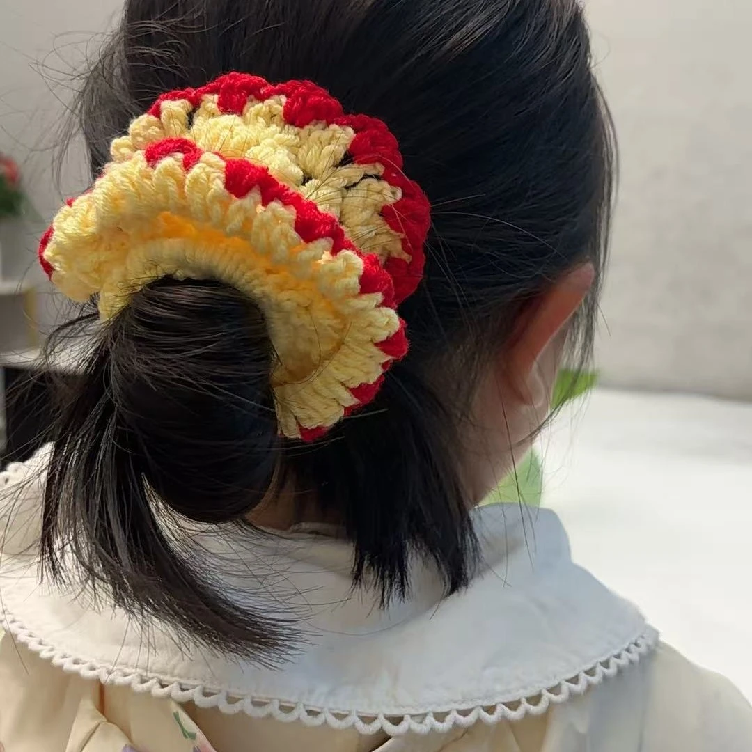 甜美风日韩女少女风发圈发绳韩版发饰头绳复古百搭手工针织时尚