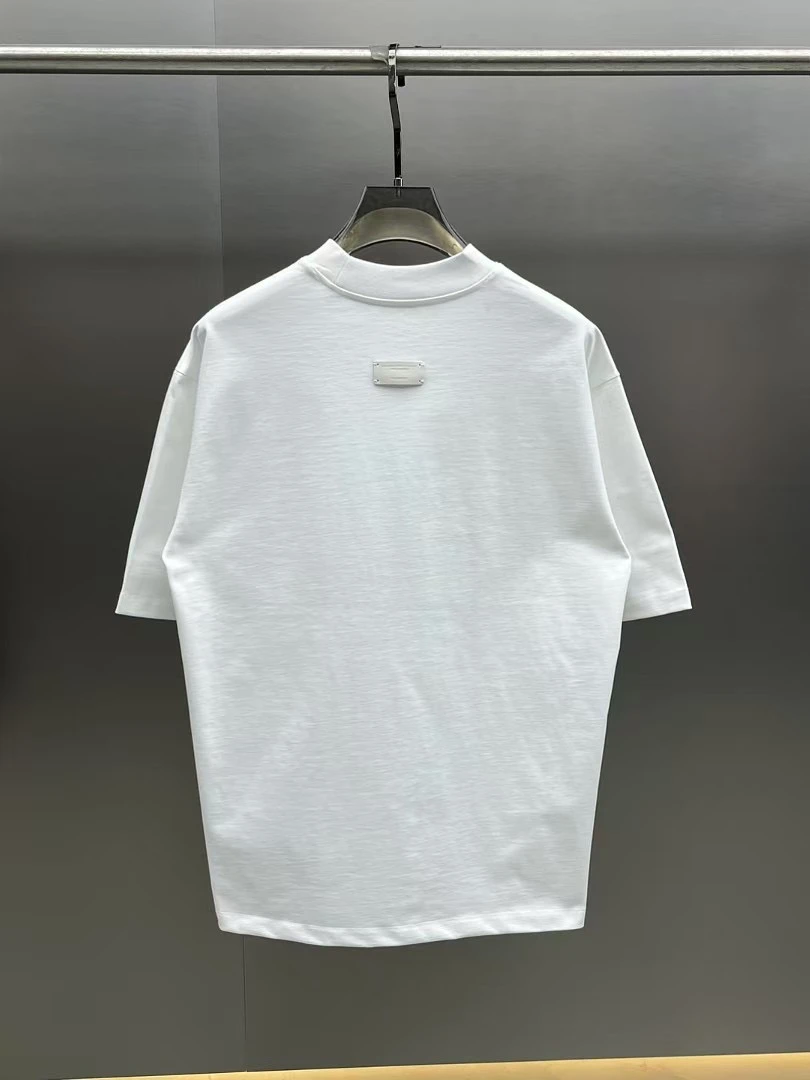 高定奢潮-2025新款重磅皮标简约款半袖宽松潮牌半袖高克重1206