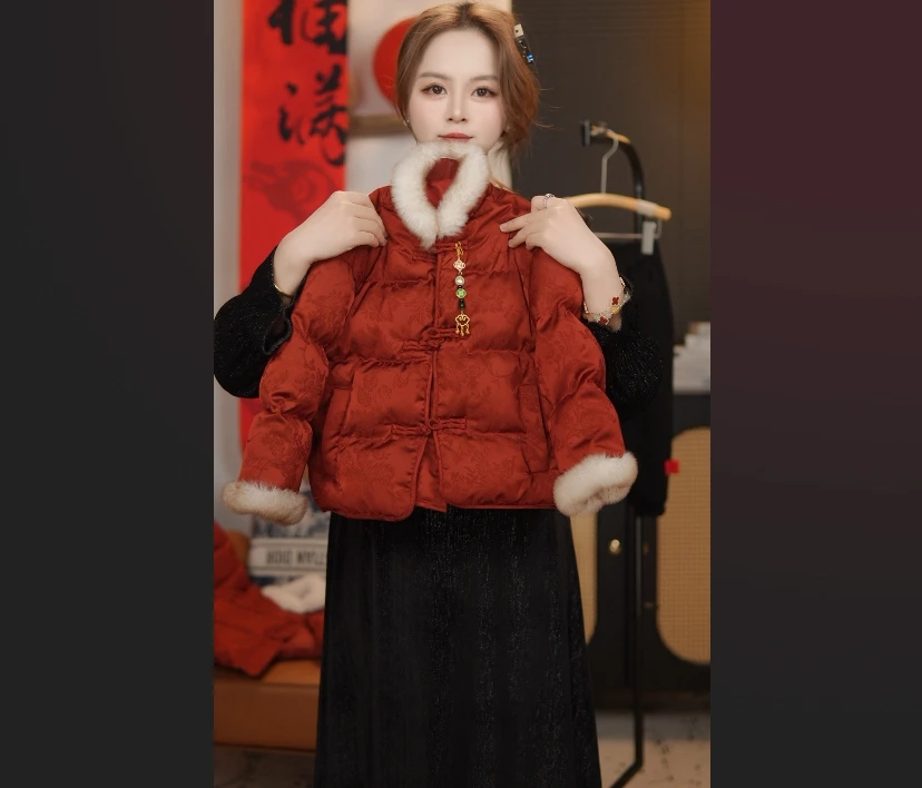 【现货】冬款新中式过年夹棉高级拜年服加厚衣年款中小童外套男女童