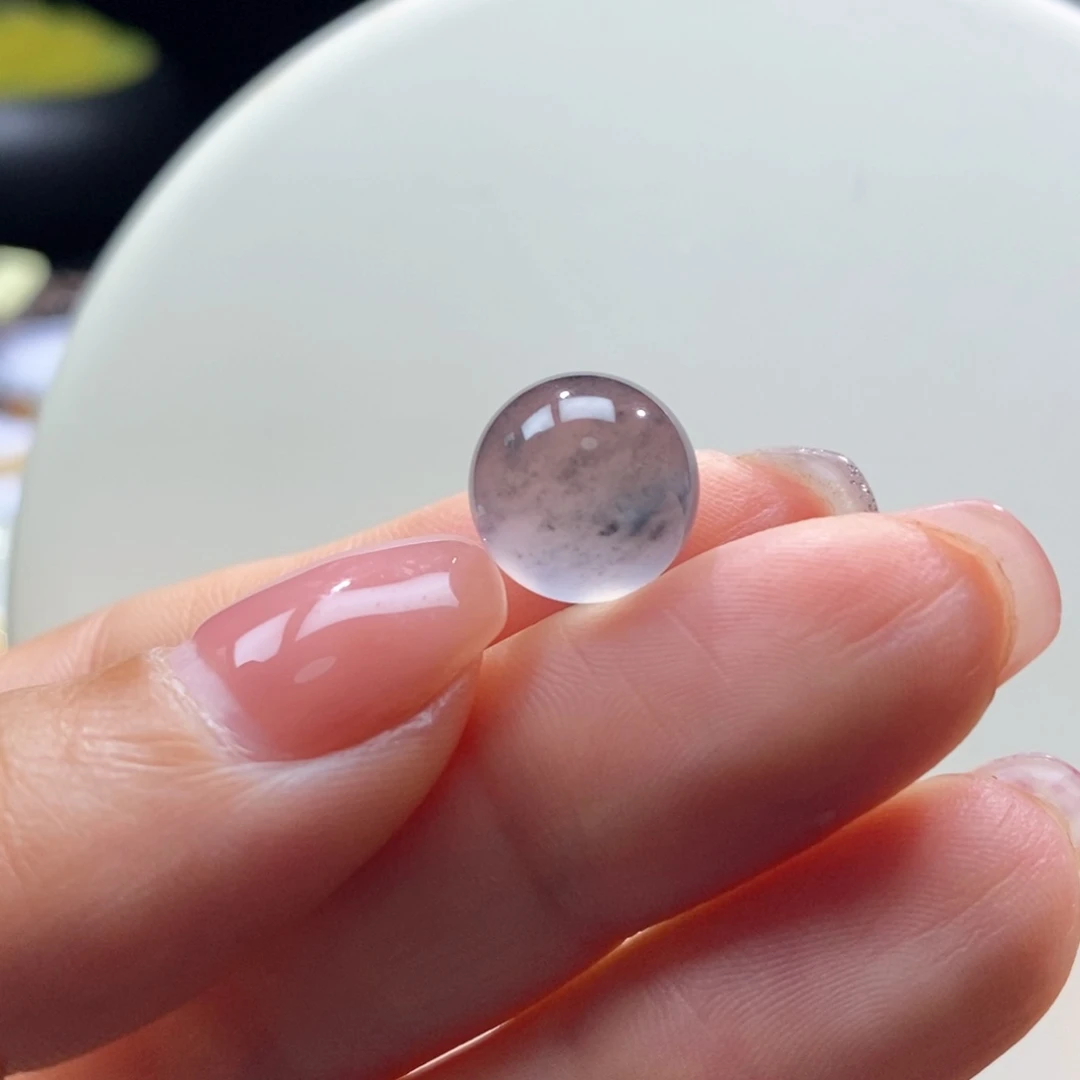 翡翠未镶嵌颈饰高冰水墨珠卡11.6mm
