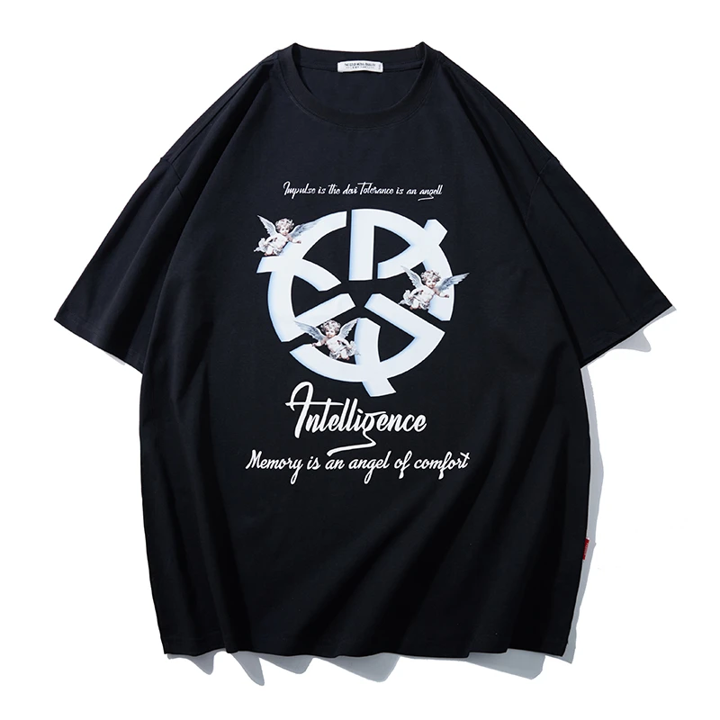 LIUGEJIA/六个加潮牌出行大码男士250g宽松T恤短袖T168544