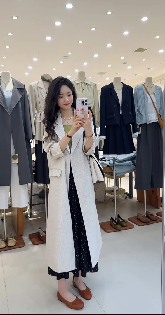 【鞠子Juzi】 7606#高品质春天氛围感气质长款西装外套（长约114）