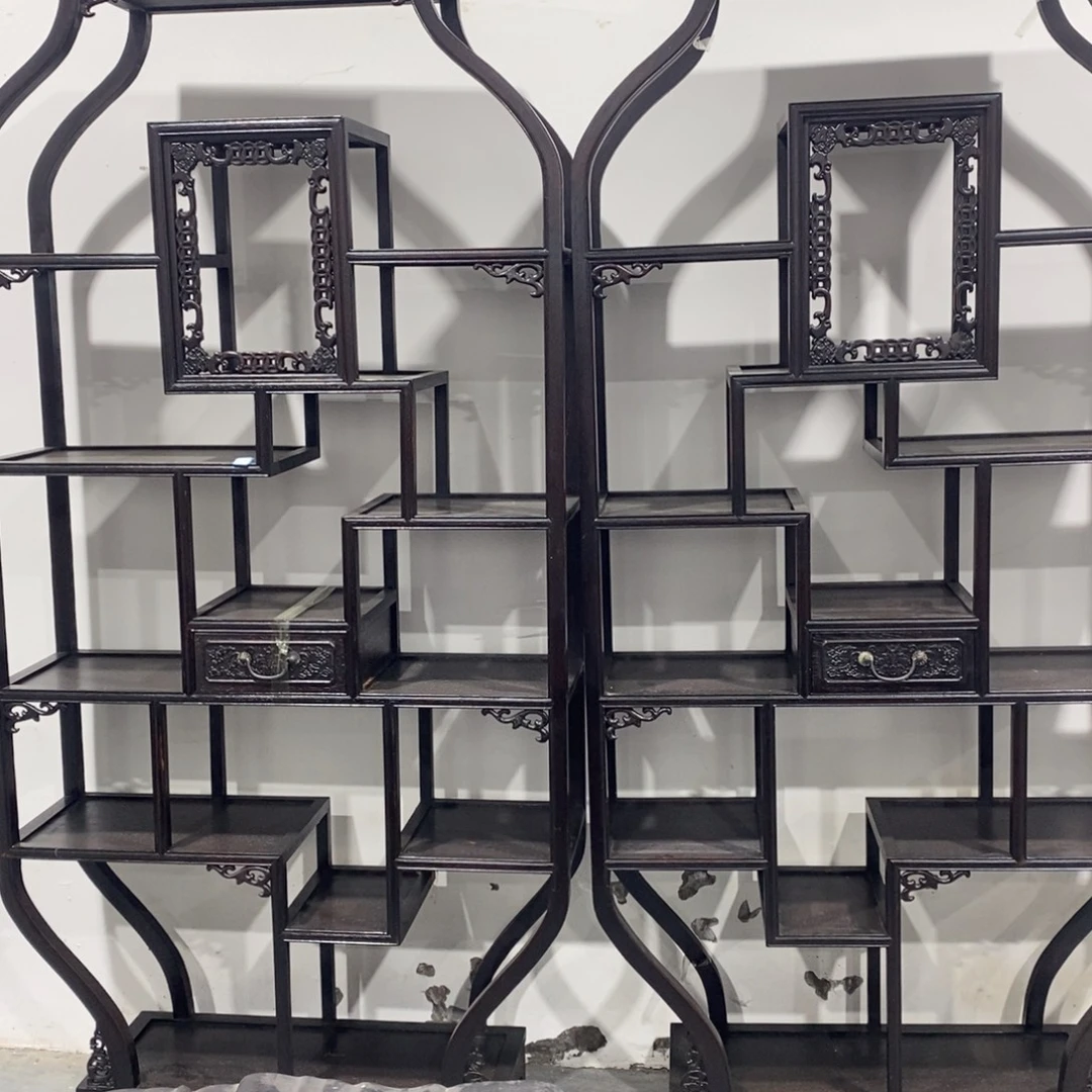 竹博古架雕工精细做工精细