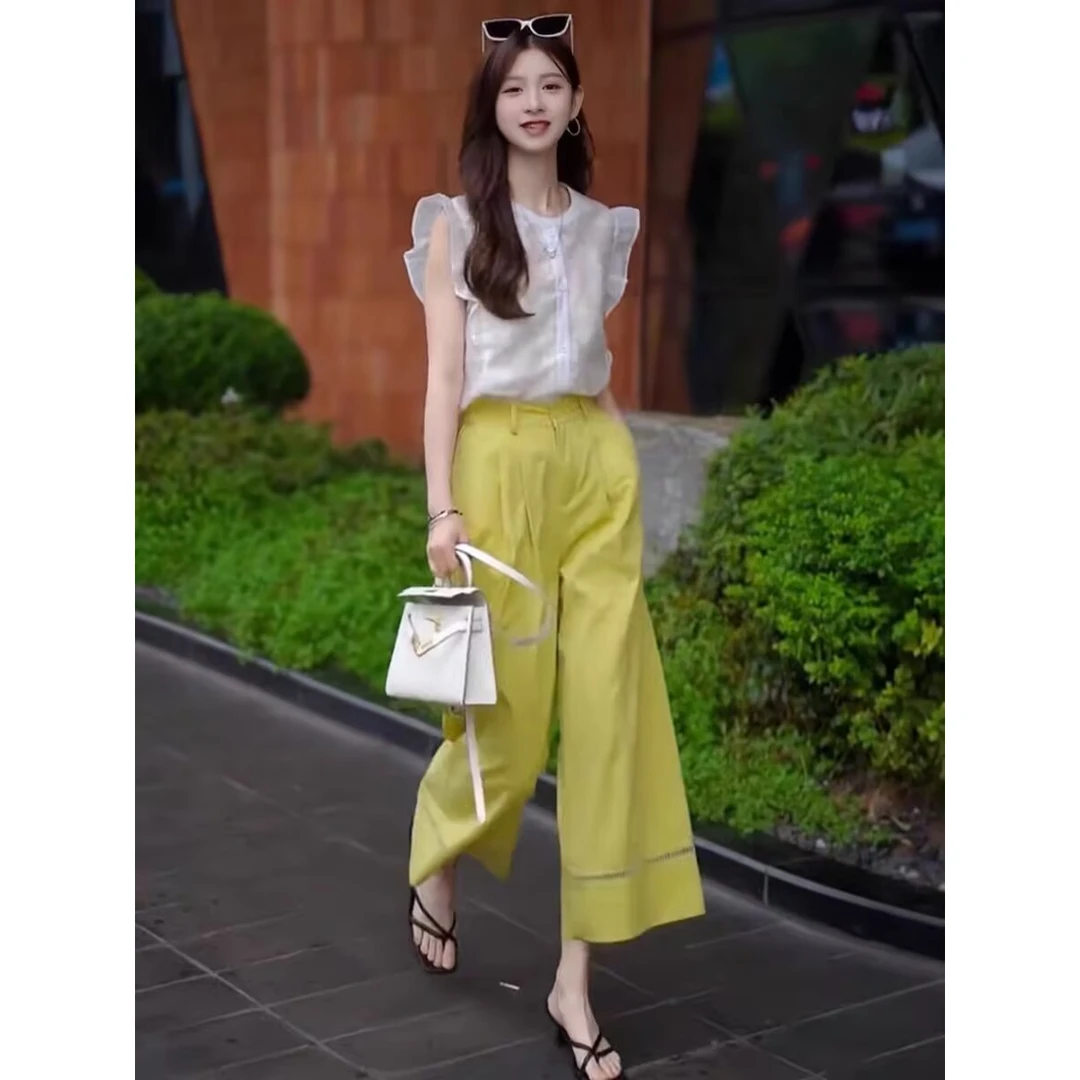 法式高级感白色小飞袖蕾丝衬衫女夏季设计感小众上衣宽松显瘦衬衣