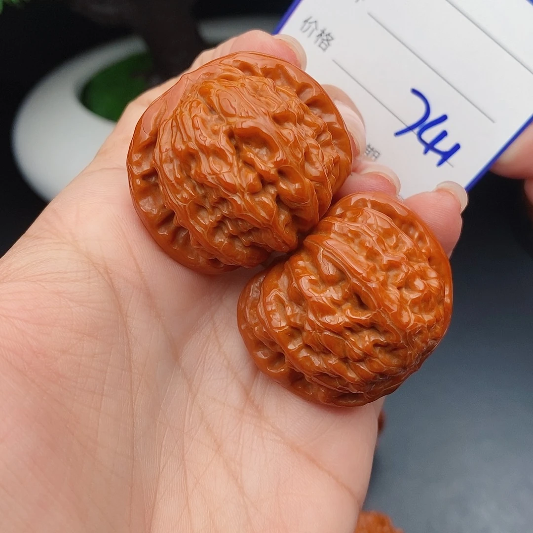 把件文玩核桃38球白741