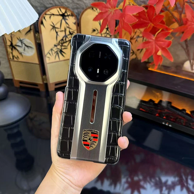 适用华为Mate70rs非凡大师手机壳全包电镀真皮鳄鱼纹60rs商务简约