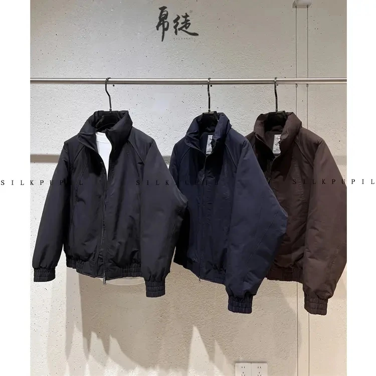 90白鸭绒立领羽绒服外套设计师解构线条老钱高级感石墨烯羽绒夹克