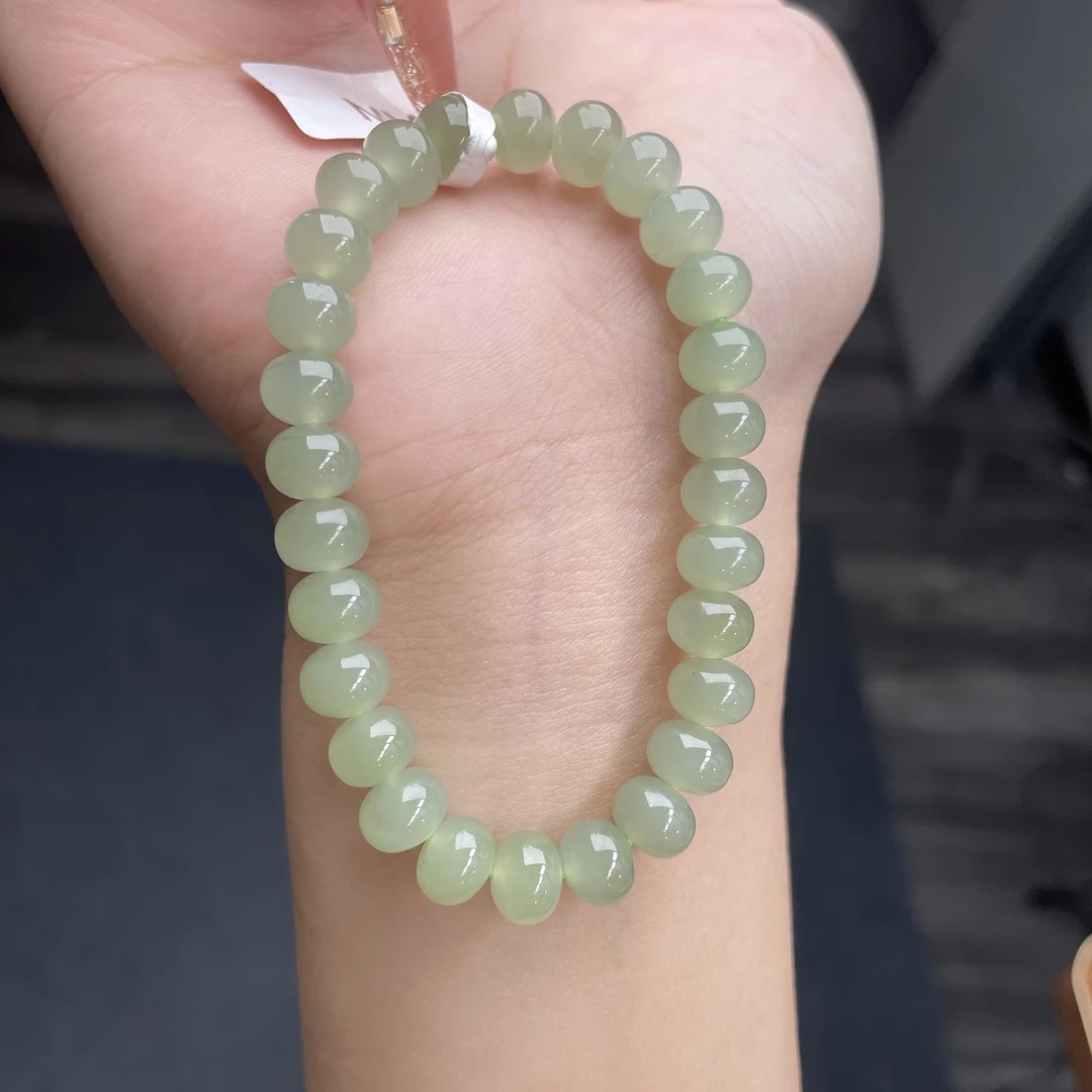 天然Q68晴水手串手链玉手串妈妈百搭女生手串和田玉
