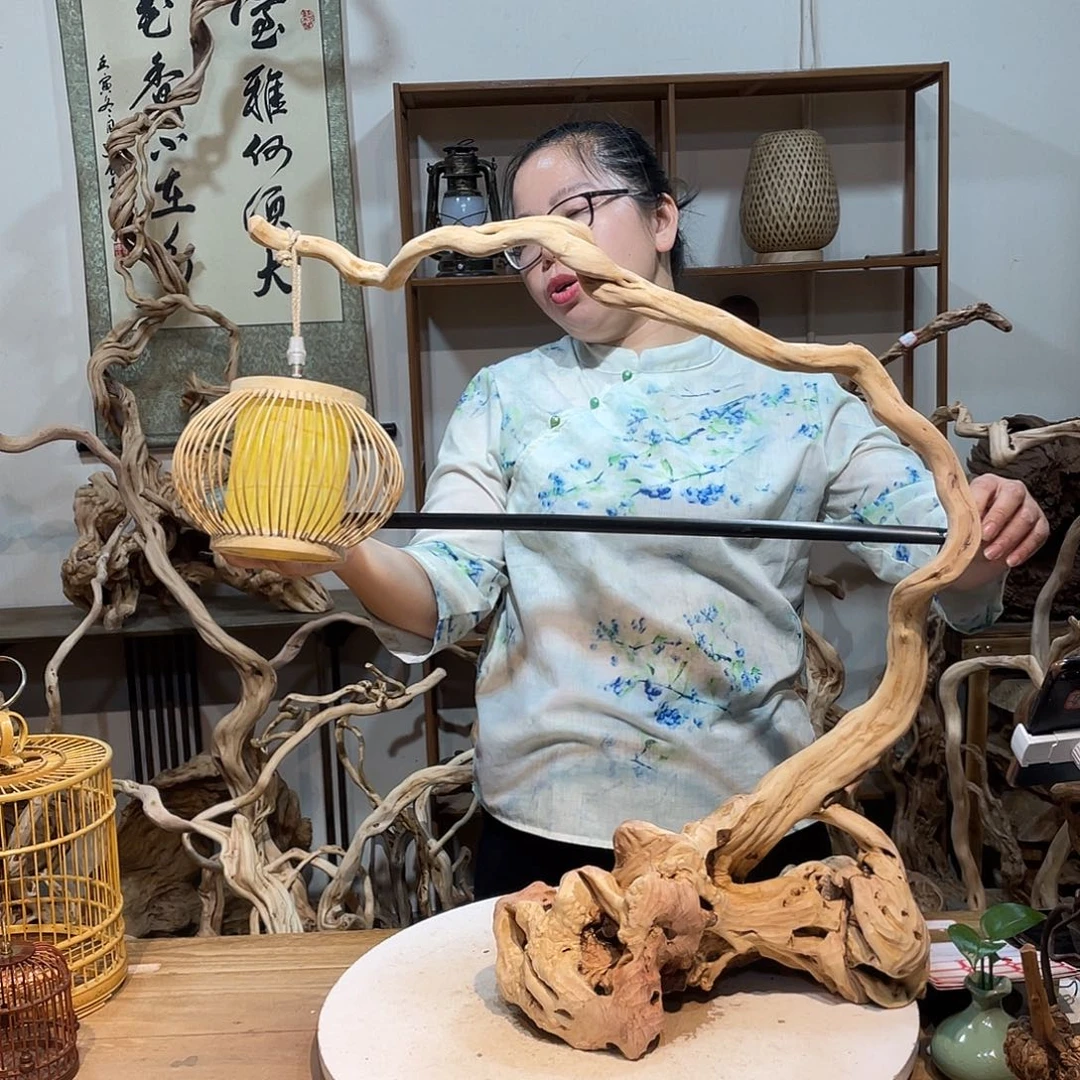 香杉木杜鹃根根艺摆件