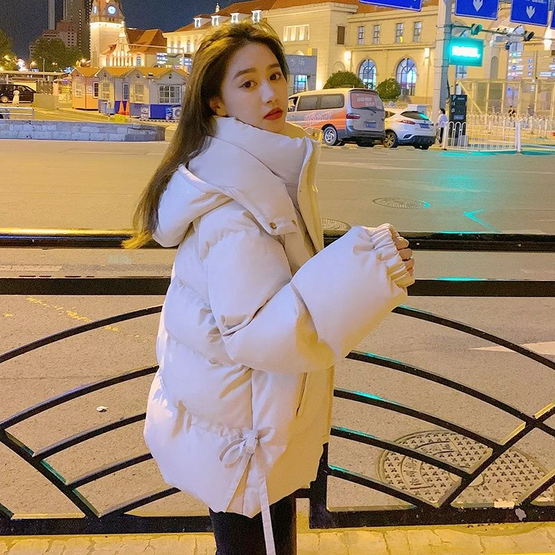 波司断码羽绒服米白色羽绒服女短款2025冬季新款宽松加厚小个子连