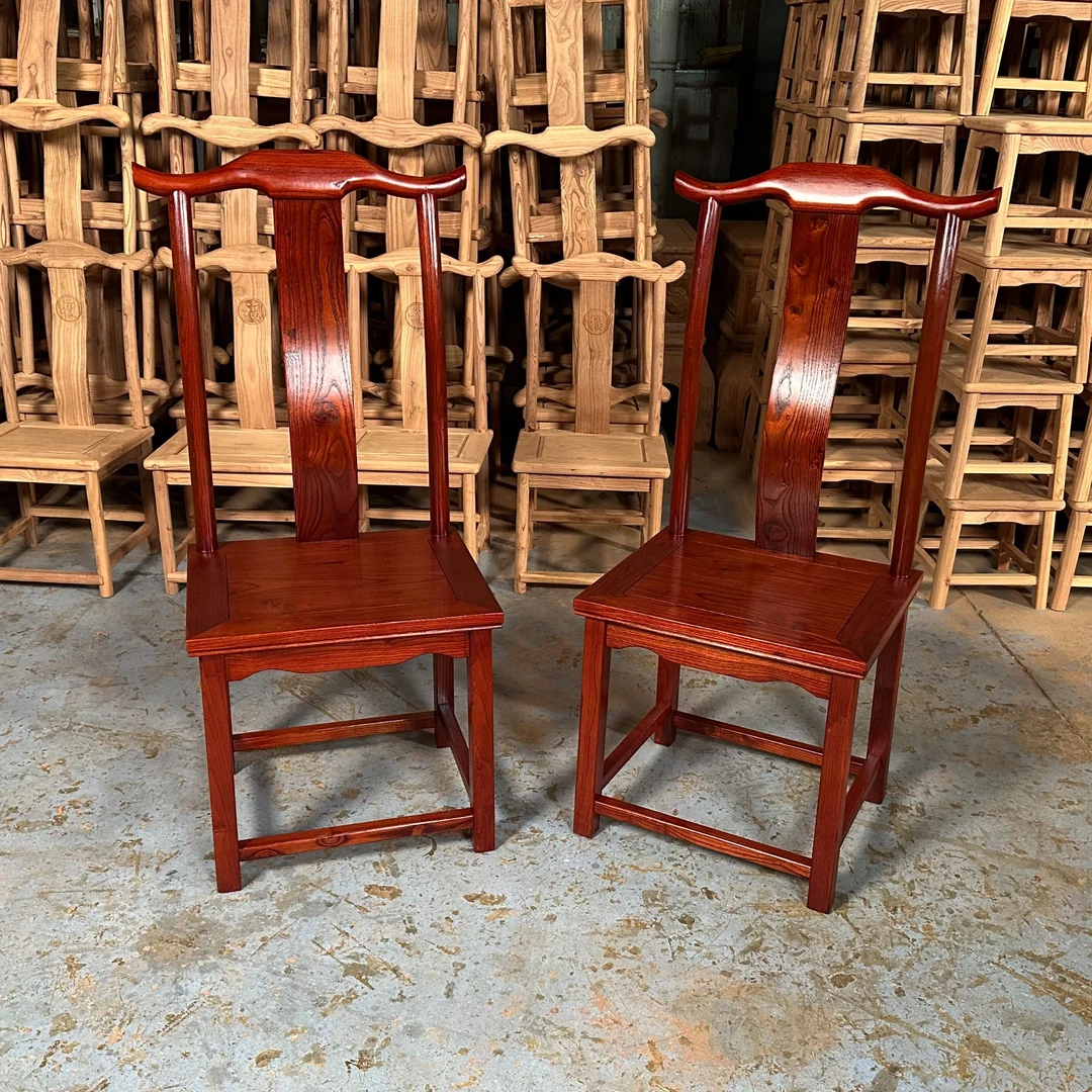 灯挂椅一对餐椅两把大官帽椅靠背椅精细打磨无蜡工厂直销