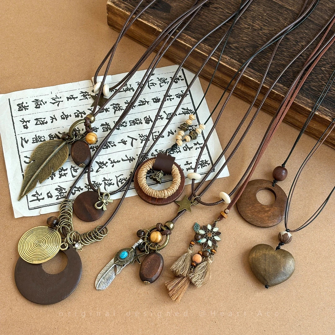 合金项链 新中式吊坠项链女时尚百搭长款挂脖配饰小众叠戴毛衣链