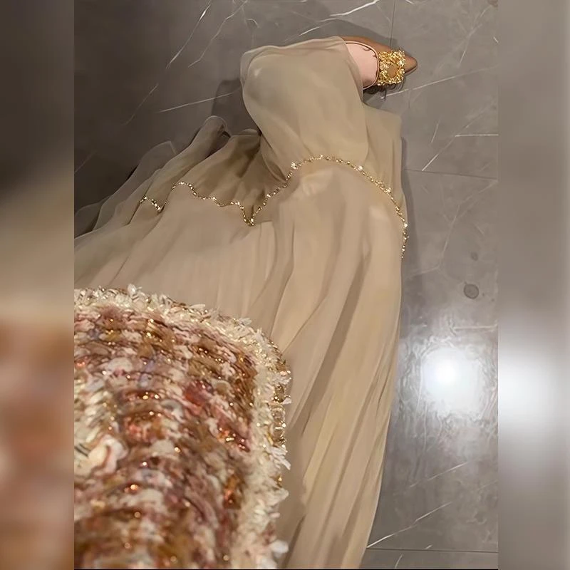 法式高级网纱半身裙女春季小个子中长款高腰a字绝美蓬蓬百褶半裙