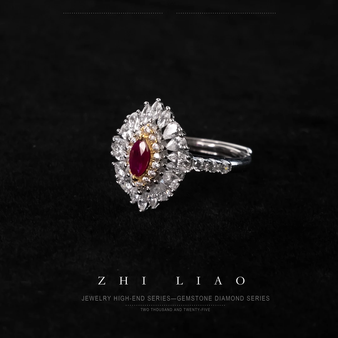 【火焰之歌】50分天然红宝石马眼戒指