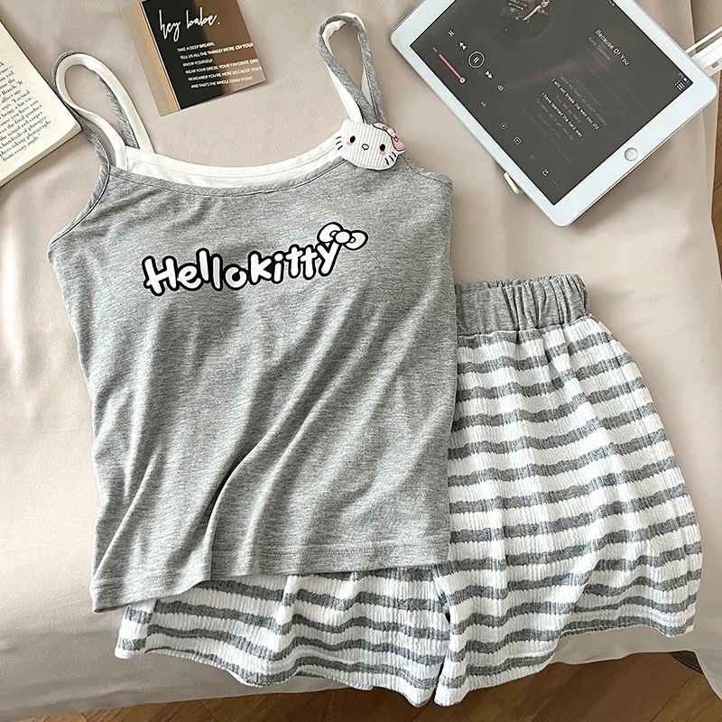 带胸垫莫代尔吊带睡衣女款爆款2025新款可爱卡通夏季薄款家居服女