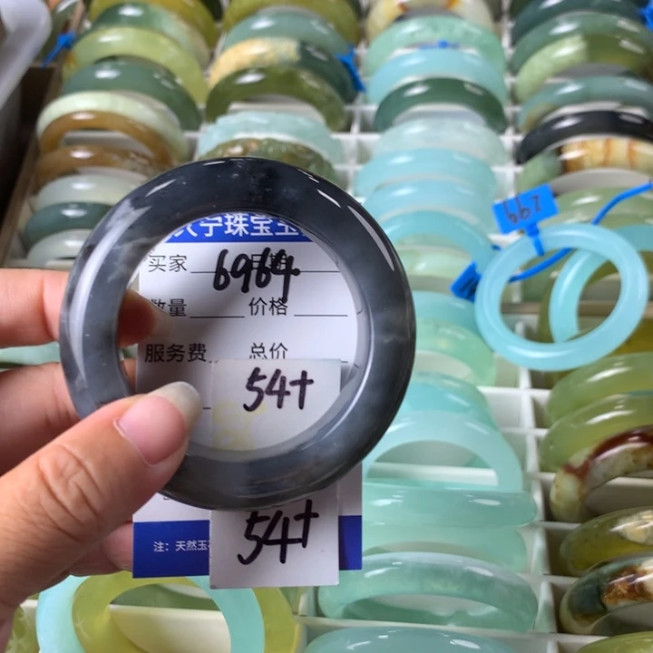 未镶嵌蛇纹石玉手镯6964
