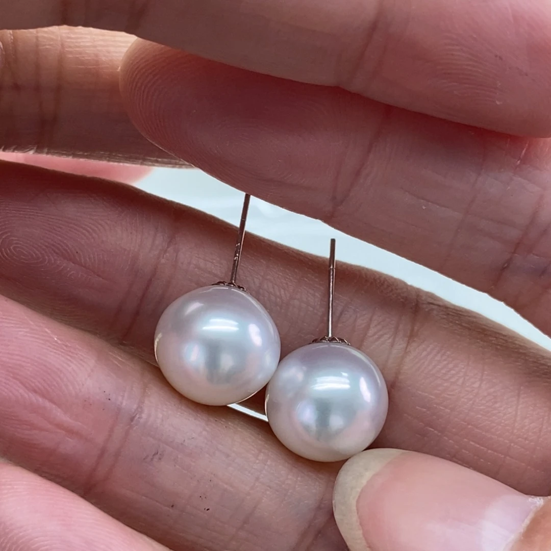 海水珍珠18K金镶嵌耳饰