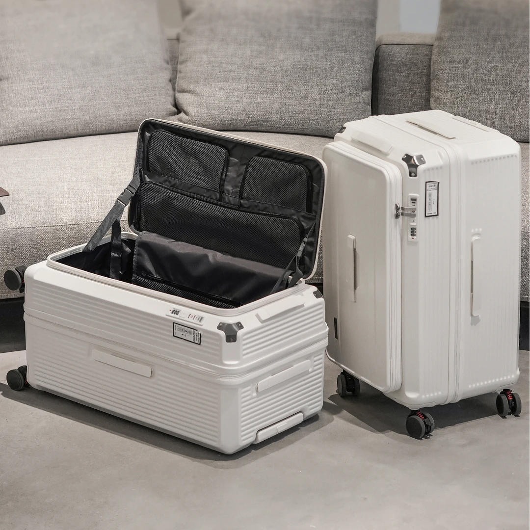 侧开盖行李箱女20寸登机箱可扩容大容量拉杆箱旅行密码箱皮箱子男