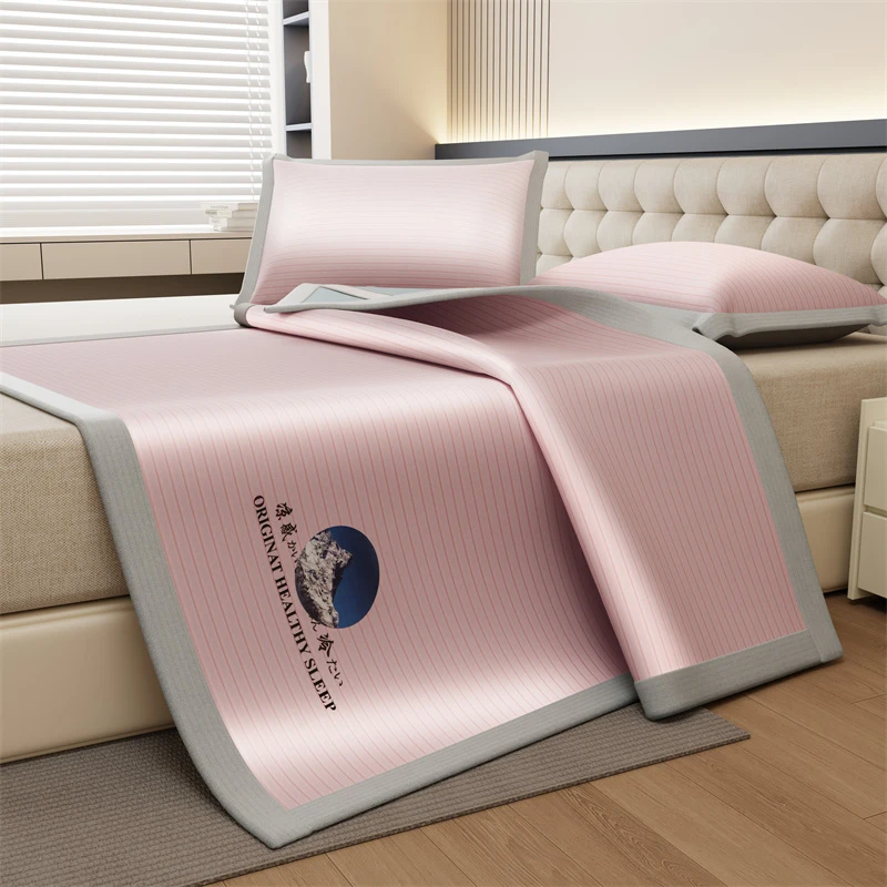 2025新款夏季冰丝凉席可机洗竹席子床单床笠款藤席夏天凉感床单