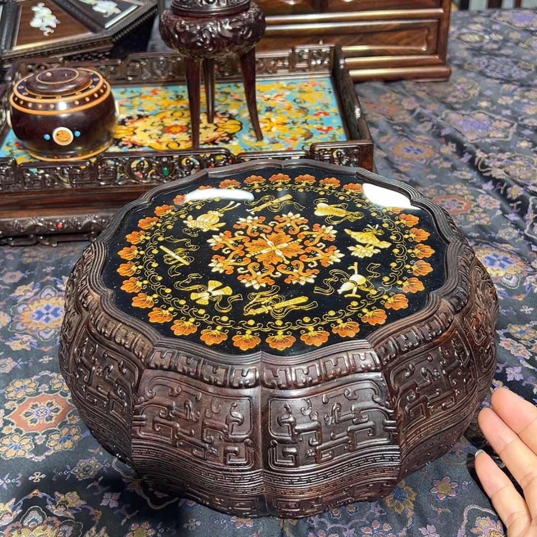 【闪购商品】红酸枝木类成套家具果盒