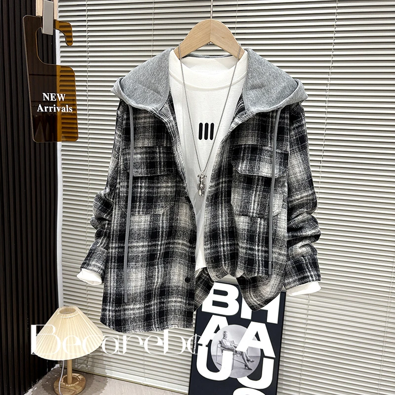 【经典】青少年童装男童秋装衬衫外套大童春秋痞帅炸街男孩格子衬衣