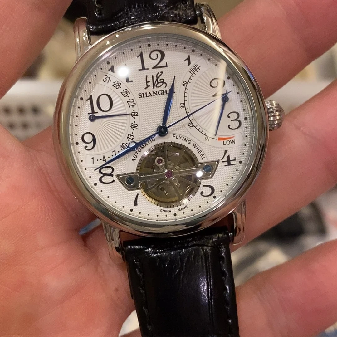 精钢老上海动储全自动机械表