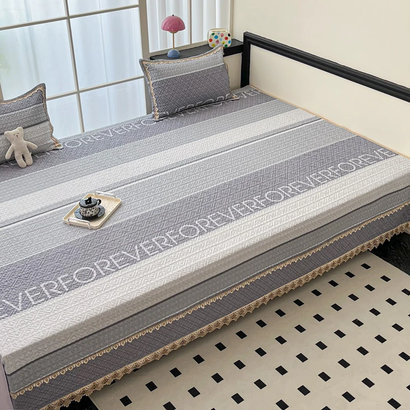 纯棉榻榻米床盖防滑大炕盖农村床单双人床夹棉全棉炕垫子保护罩