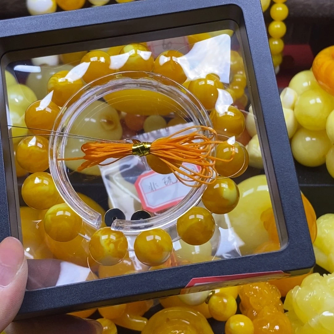 匡***室非金属树脂全品无暇精品老蜡手串14