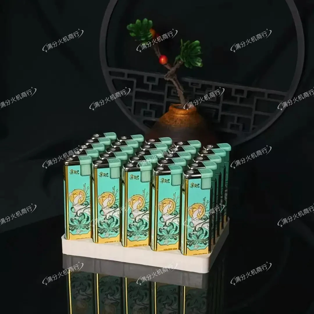 【2025新款】夜光香味蓝焰直冲防风金属创意打火机可充气带香味⑧