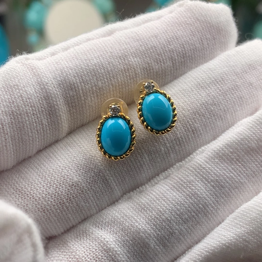 绿松石18K金镶嵌珠宝奇石