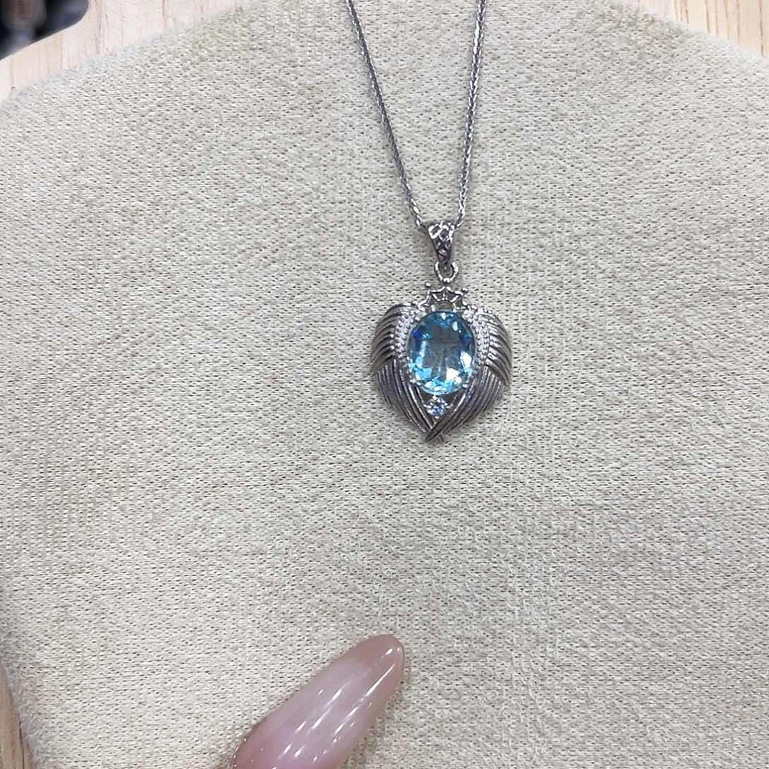 *****吊坠(赠链)托帕石银S925镶嵌