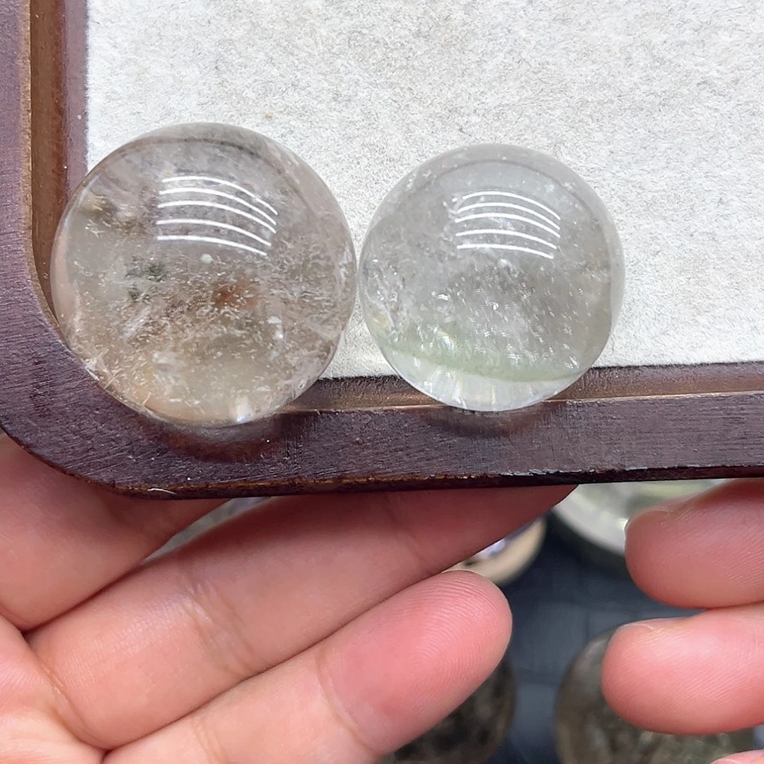 珠宝半成品水晶未镶嵌1 四季幽灵、绿幽灵球27、31mm（两颗）