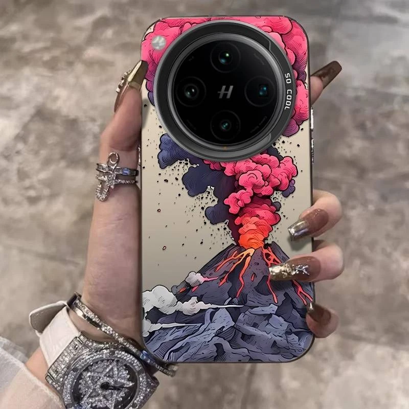 绘画火山适用OPPOFindX8ultra手机壳潮酷X8Pro小众X8s+防摔保护套