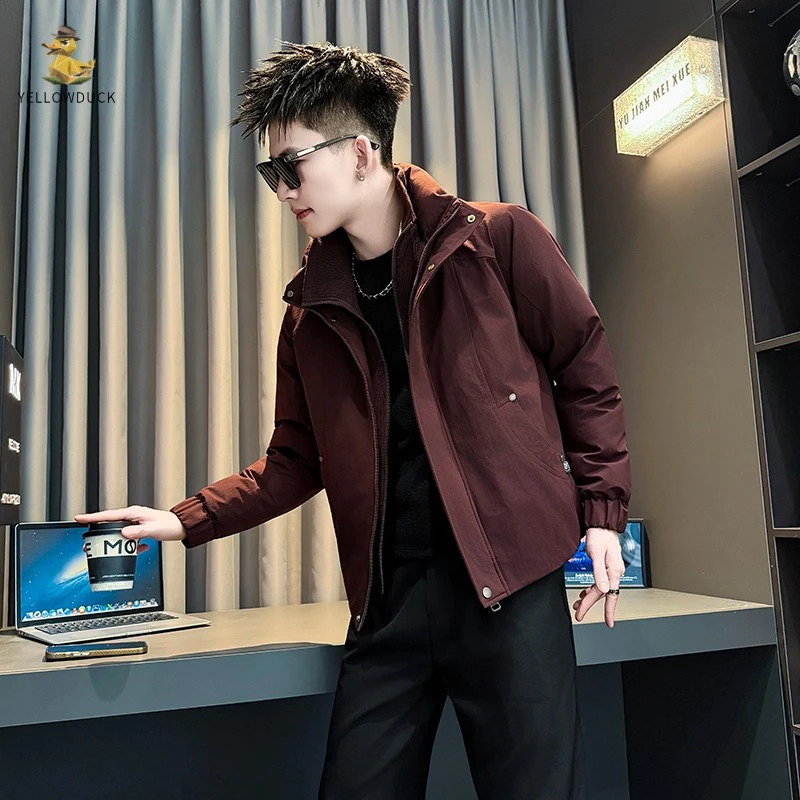 痞帅假两件棉衣外套男士冬季潮牌保暖立领袄子高级感新款休闲棉服