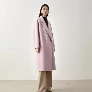 魔剪标绵羊毛成熟双排扣宽松双面呢大衣外套女士639品牌折扣25冬