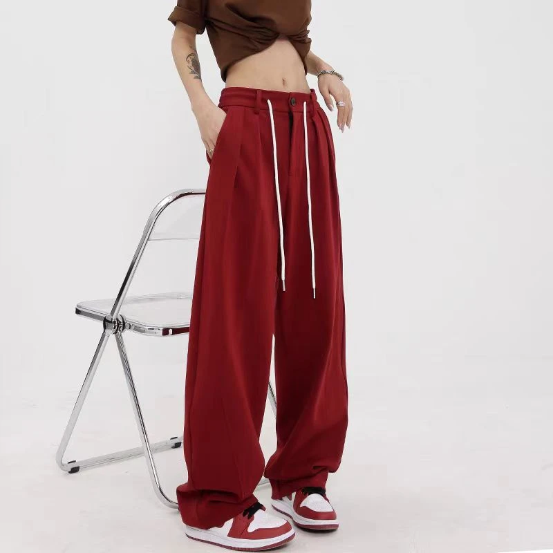 高级感镰刀裤弯刀裤香蕉卫裤运动裤女秋冬阔腿休闲裤K8160(C10-4）