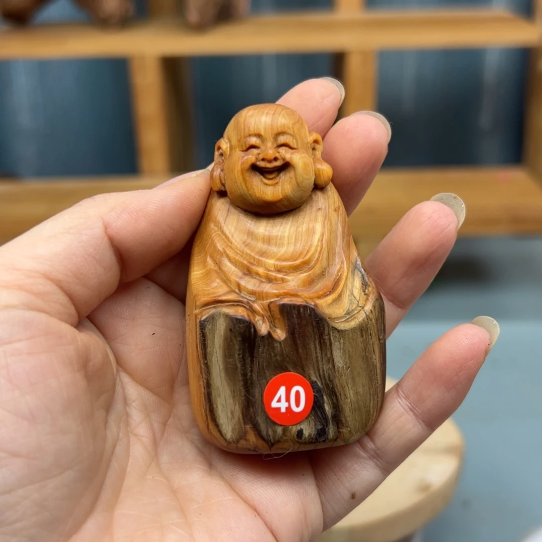顺***爷木崖柏木摆件手把件