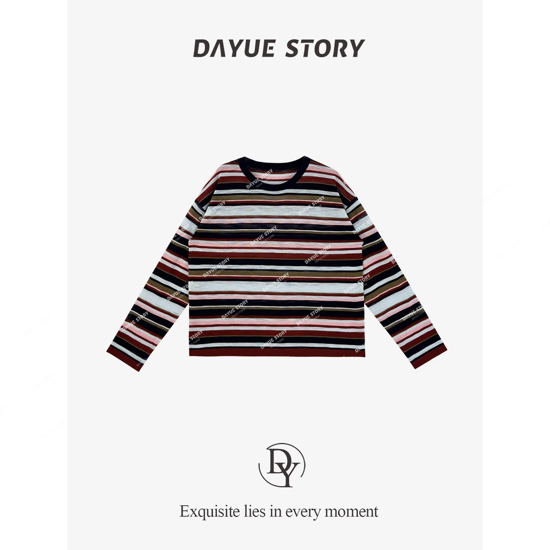 DAYUE【彩虹条】一眼爱的条纹配色~把色彩穿身上韩版显瘦百搭针织衫