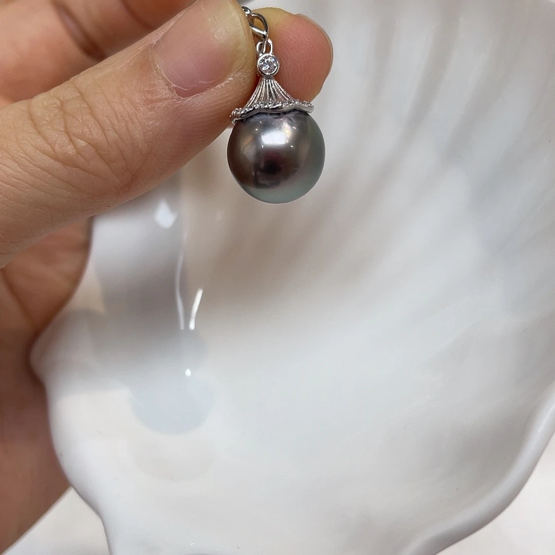 银S925镶嵌吊坠(不含链)海水珍珠