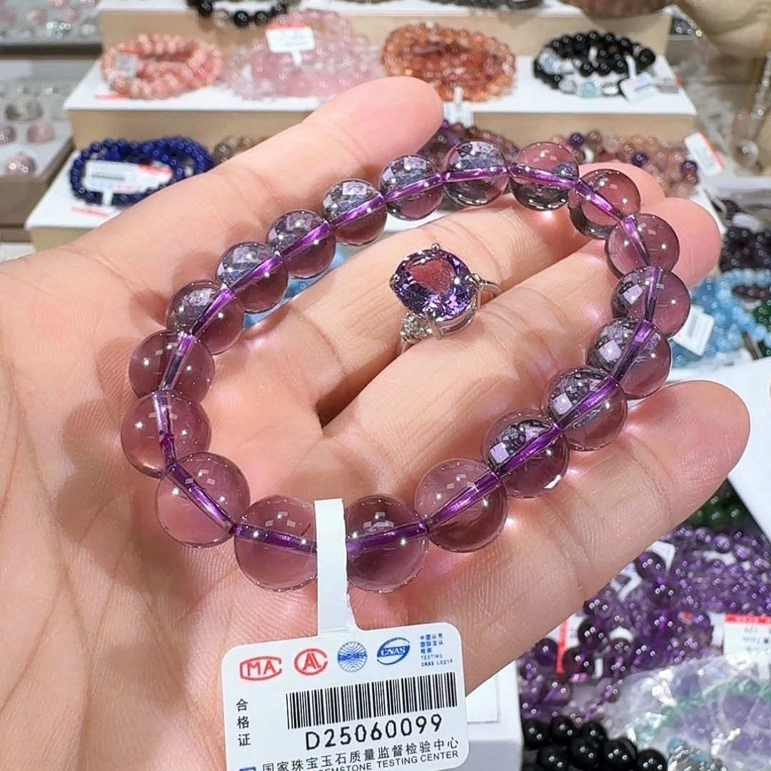 与***缘水晶银S925镶嵌手链紫水晶